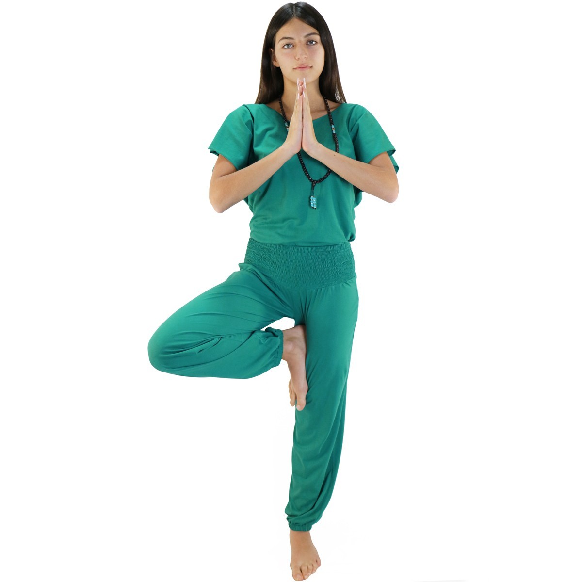 Pantaloni in maglina di cotone con fascia in vita