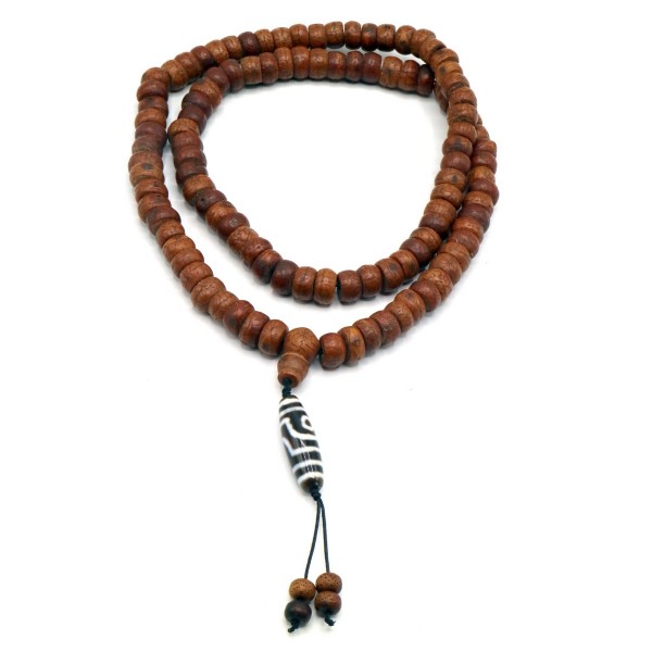 Mala 108 grani semi di Bodhi con pendente Tzi