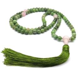 Mala 108 grani Giada e Quarzo rosa
