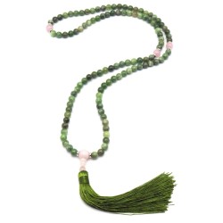 Mala 108 grani Giada e Quarzo rosa