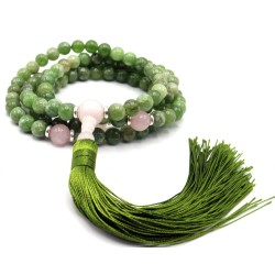 Mala 108 grani Giada e Quarzo rosa