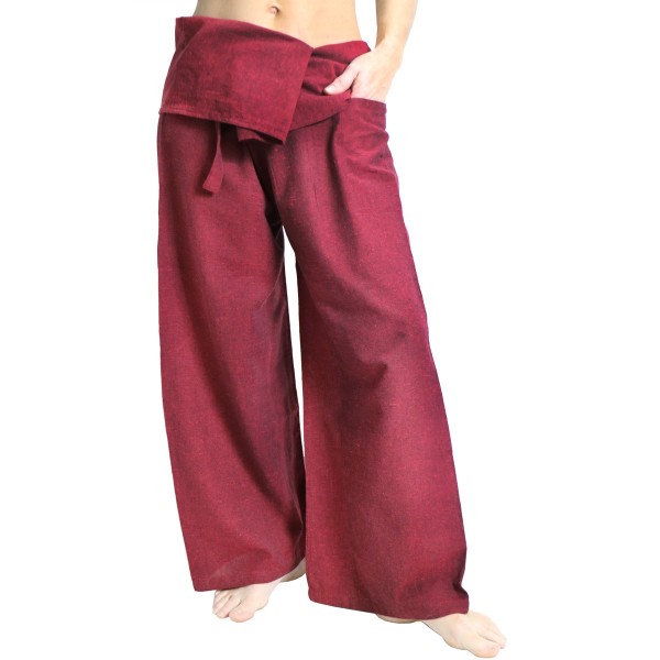 Pantaloni Thai bordeaux