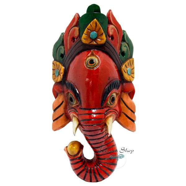 Maschera Ganesh rossa grande