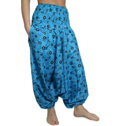 Pantaloni Arabi Fiori - Turchese