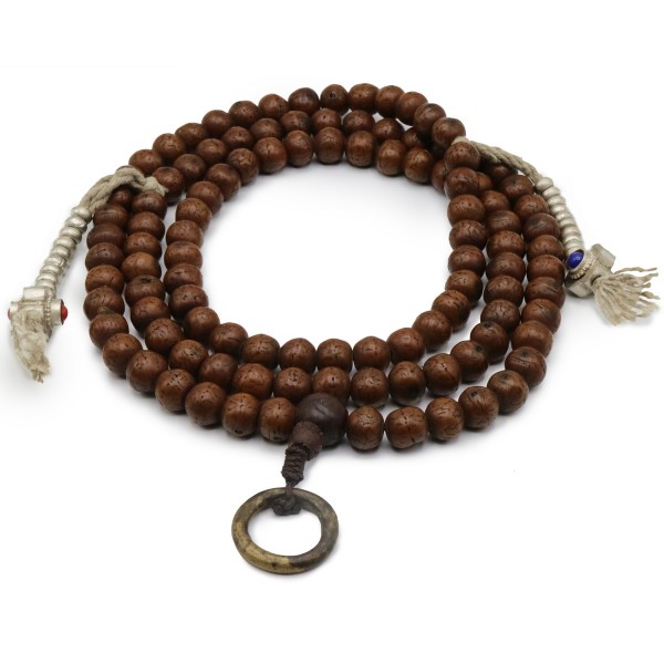 Mala 108 grani semi di Bodhi con contamantra