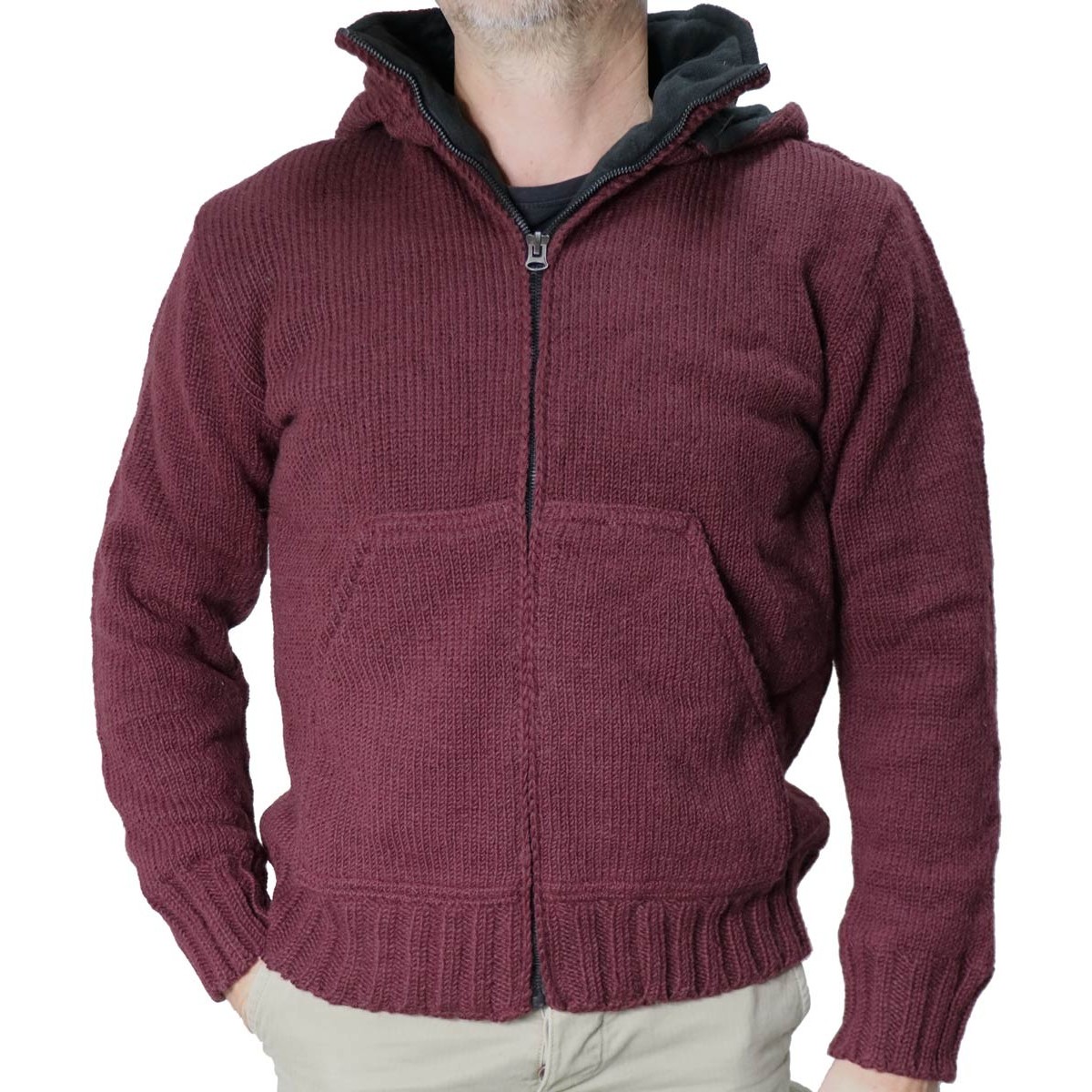 Maglione imbottito bordeaux