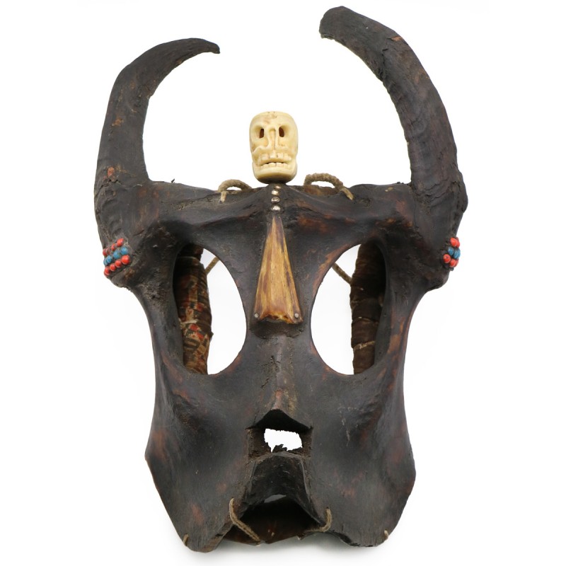 Maschera sciamanica teschio originaria della tribù dei Tharu.