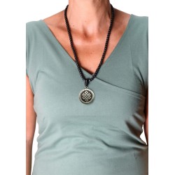 Mala 108 grani Shaligram piccolo con nodo infinito