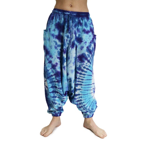 Pantaloni Arabi Tie Dye Azzurro