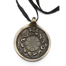 Medaglione calendario tibetano e doppio dorje