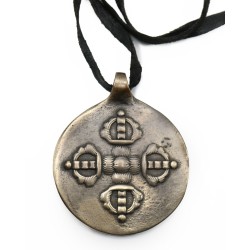Medaglione calendario tibetano e doppio dorje