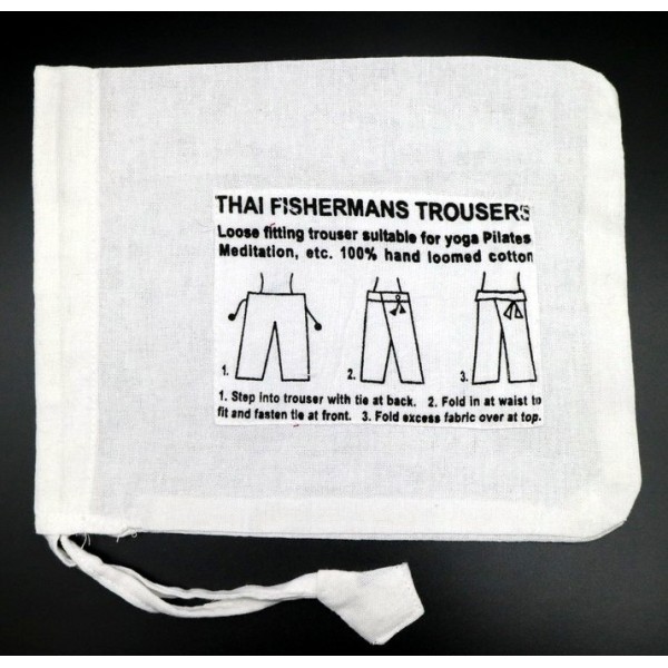 Pantaloni Thai Bianco