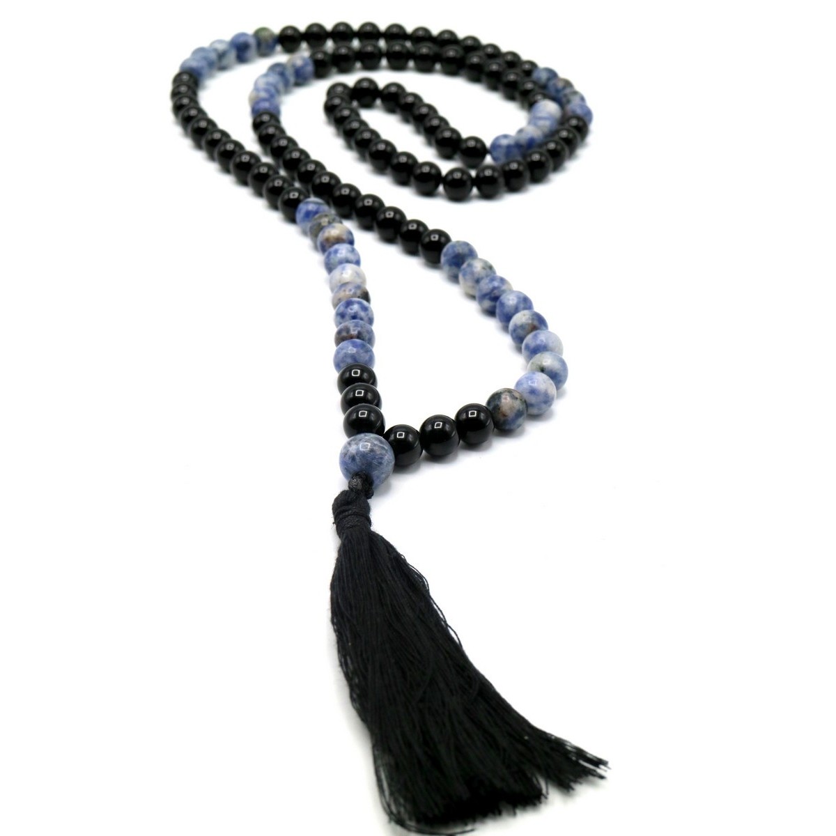 Mala 108 grani Sodalite e Onice Mala 108 grani Sodalite e Onice