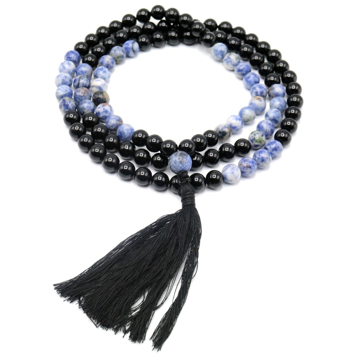 Mala 108 grani Sodalite e Onice Mala 108 grani Sodalite e Onice