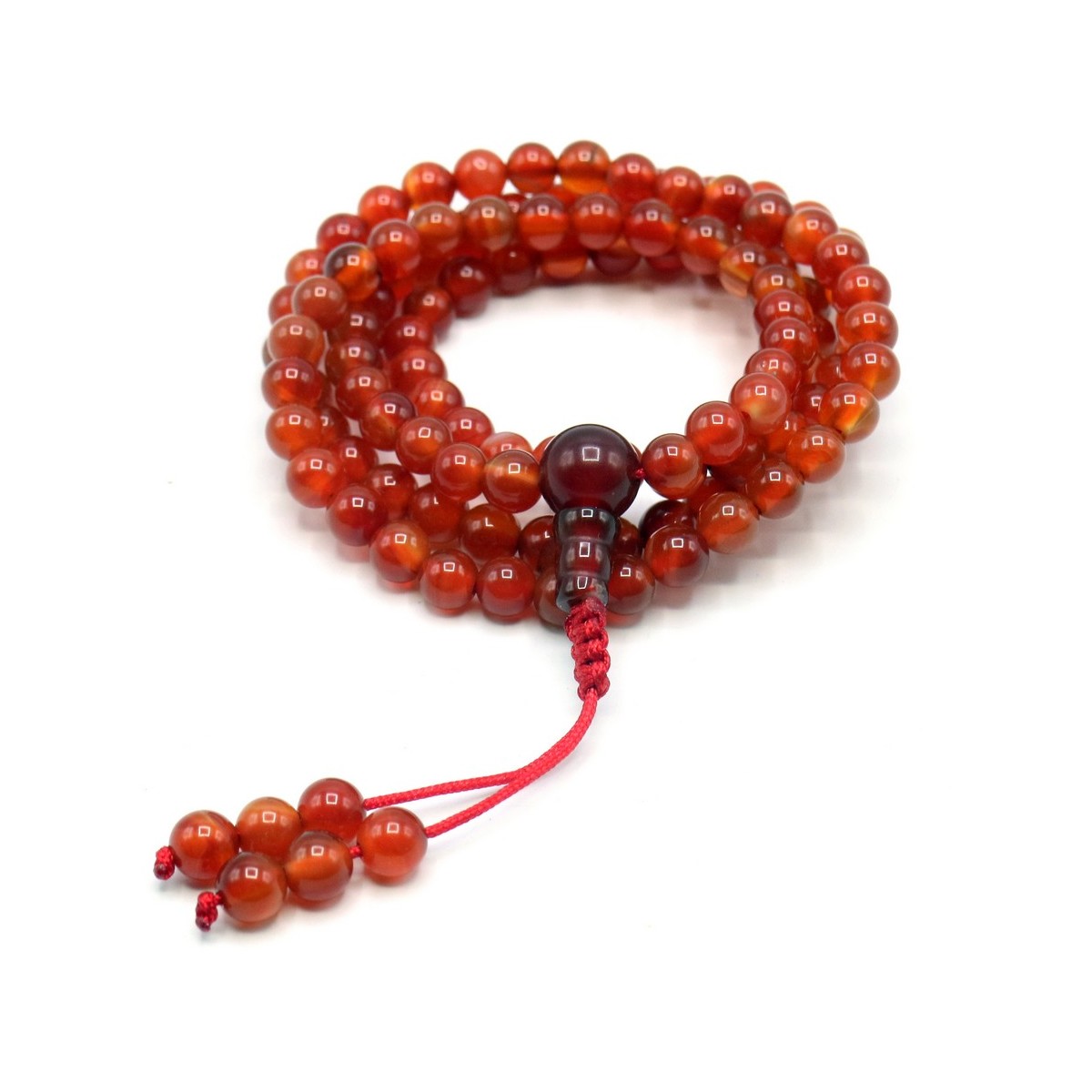Acquista Mala 108 grani Corniola rossa piccola con grano da 6 mm su Ka Acquista Mala 108 grani Corniola rossa piccola con grano da 6 mm su Ka