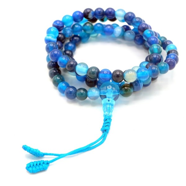 Acquista Mala 108 Agata Blu con grano da 6 mm su Karmashop.