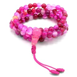 Acquista Mala 108 Agata Rosa con grano da 6 mm su Karmashop.