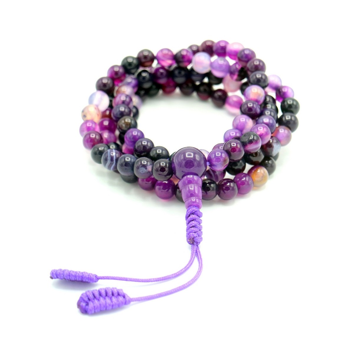 Acquista Mala 108 Agata Viola con grano da 6 mm su Karmashop.