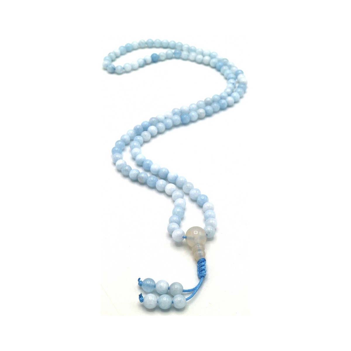 Acquista Mala 108 Acquamarina con grano da 6 mm su Karmashop.