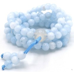Acquista Mala 108 Acquamarina con grano da 6 mm su Karmashop.