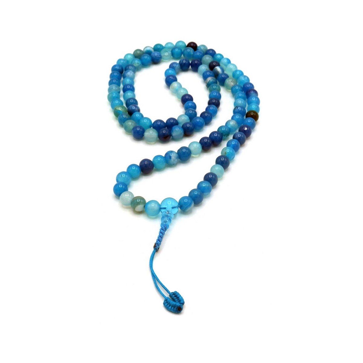 Acquista Mala 108 Agata Blu con grano da  su Karmashop.