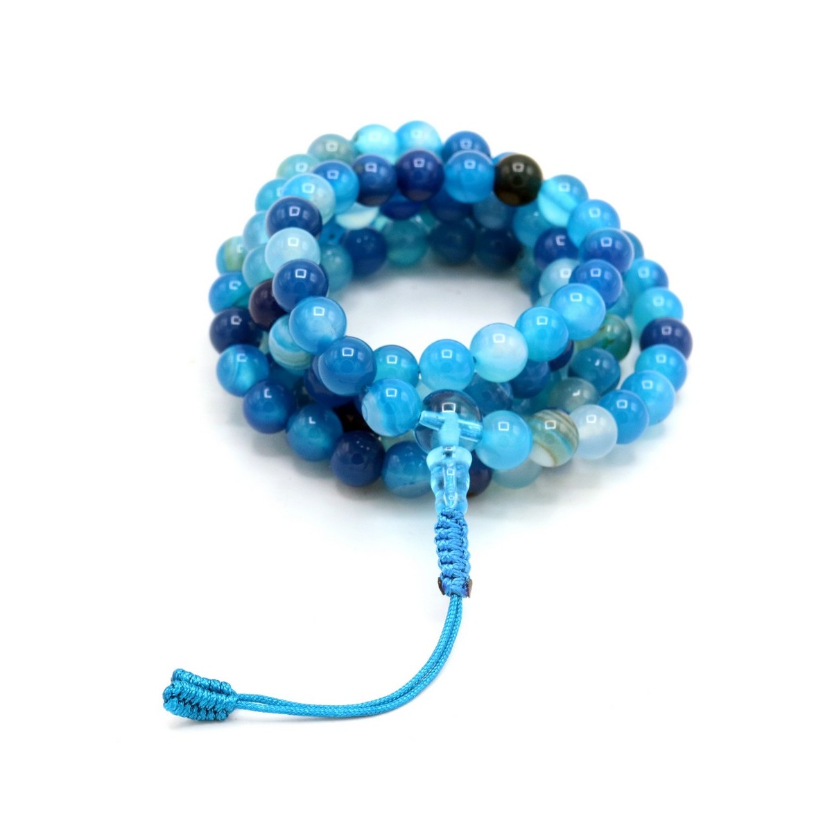 Acquista Mala 108 Agata Blu con grano da  su Karmashop.