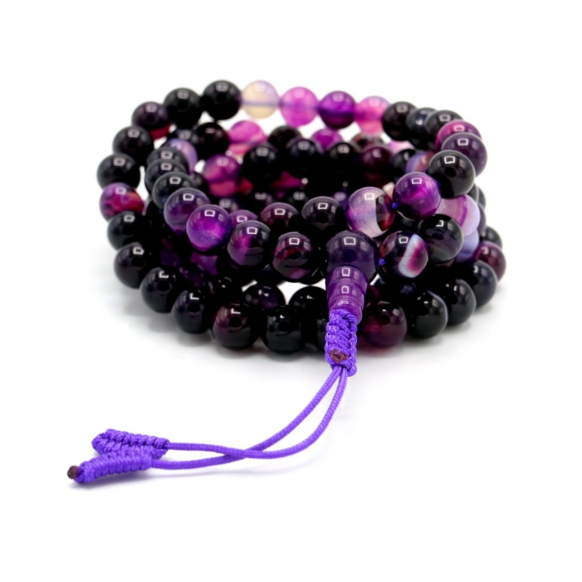 Acquista Mala 108 Agata Viola con grano da 6 mm su Karmashop.