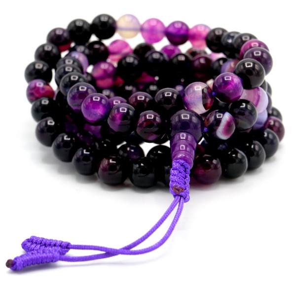 Acquista Mala 108 Agata Viola con grano da 6 mm su Karmashop.