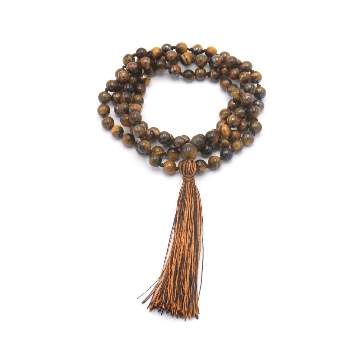 Acquista Mala 108 Grani Occhio di tigre con grano da 6 mm su Karmashop.