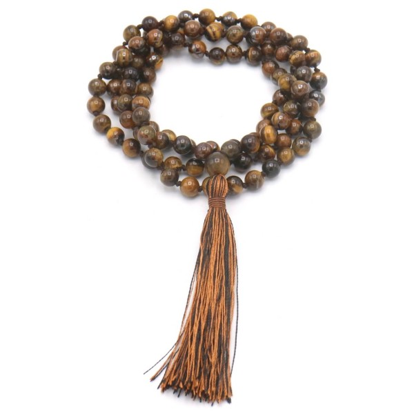 Acquista Mala 108 Grani Occhio di tigre con grano da 6 mm su Karmashop.