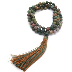 Acquista Mala 108 Grani agata muschiata con grano da 6 mm su Karmashop.