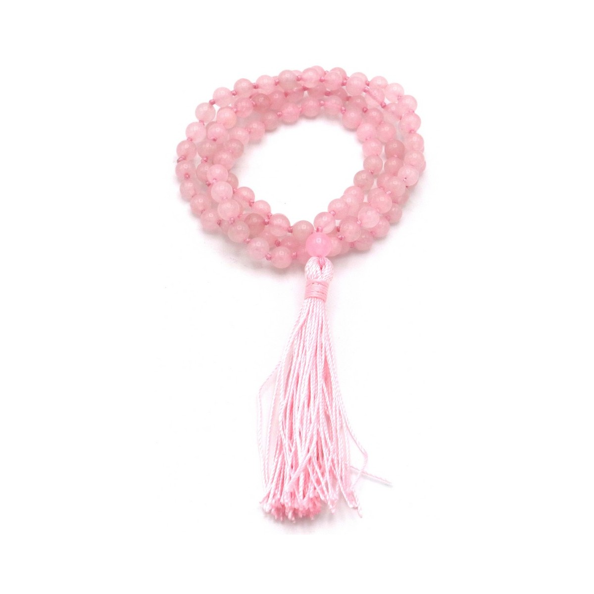 Acquista Mala 108 Grani quarzo rosa con grano da 6 mm su Karmashop.