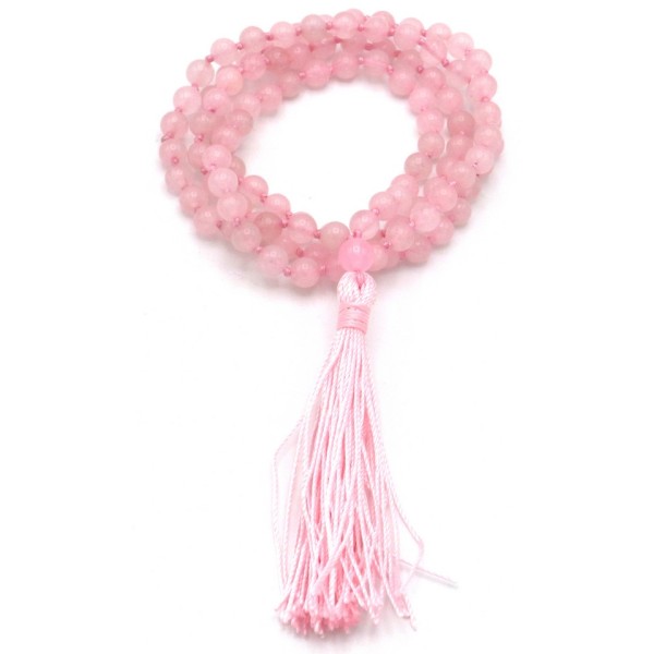 Acquista Mala 108 Grani quarzo rosa con grano da 6 mm su Karmashop.