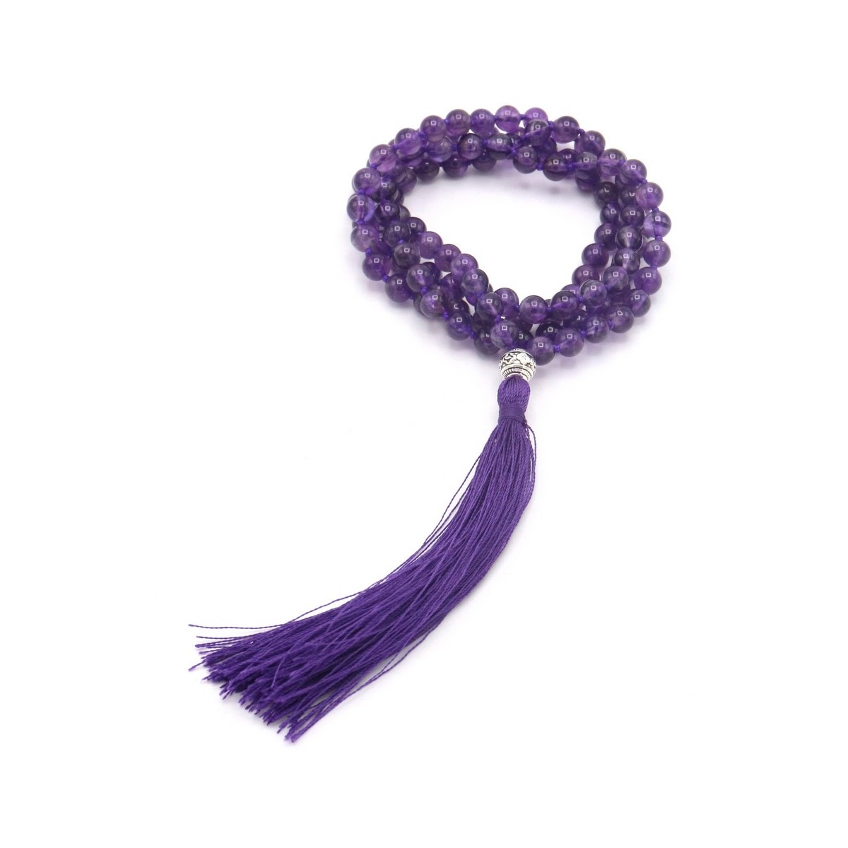 Acquista Mala 108 Grani ametista con grano da 6 mm su Karmashop.