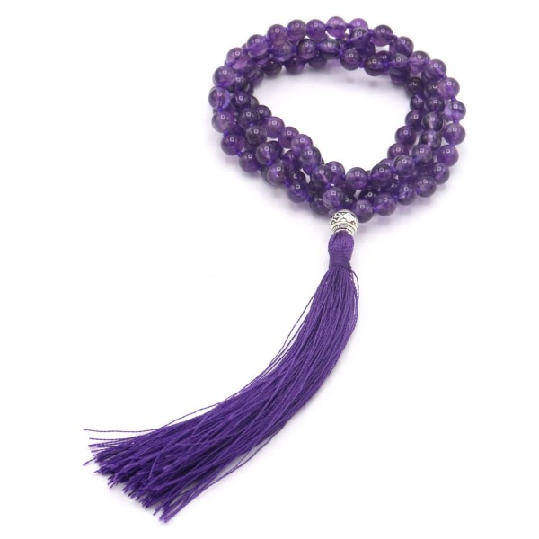 Acquista Mala 108 Grani ametista con grano da 6 mm su Karmashop.