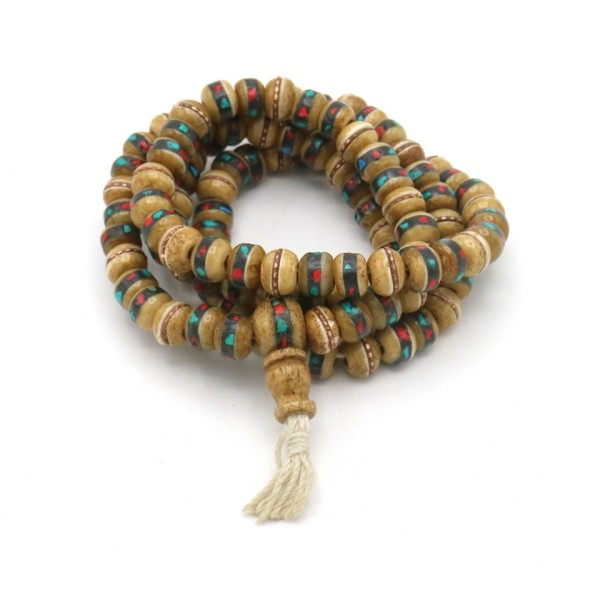 COAI Collana Rosario Mala 108 Grani In Agata Arancione Naturale – Con Ciondolo OM, Annodata A Mano Unisex