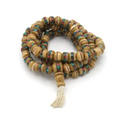 Acquista Mala 108 grani osso e pietre nero su Karmashop.it