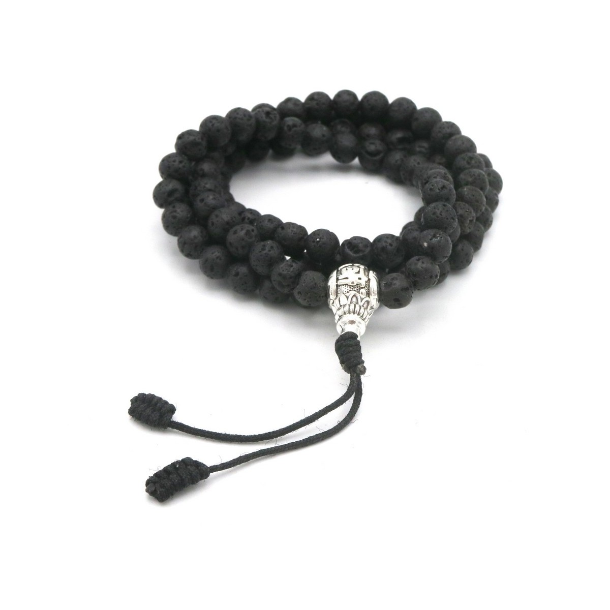 Acquista Mala 108 grani Pietra Lavica con grano da 6 mm su Karmashop.i