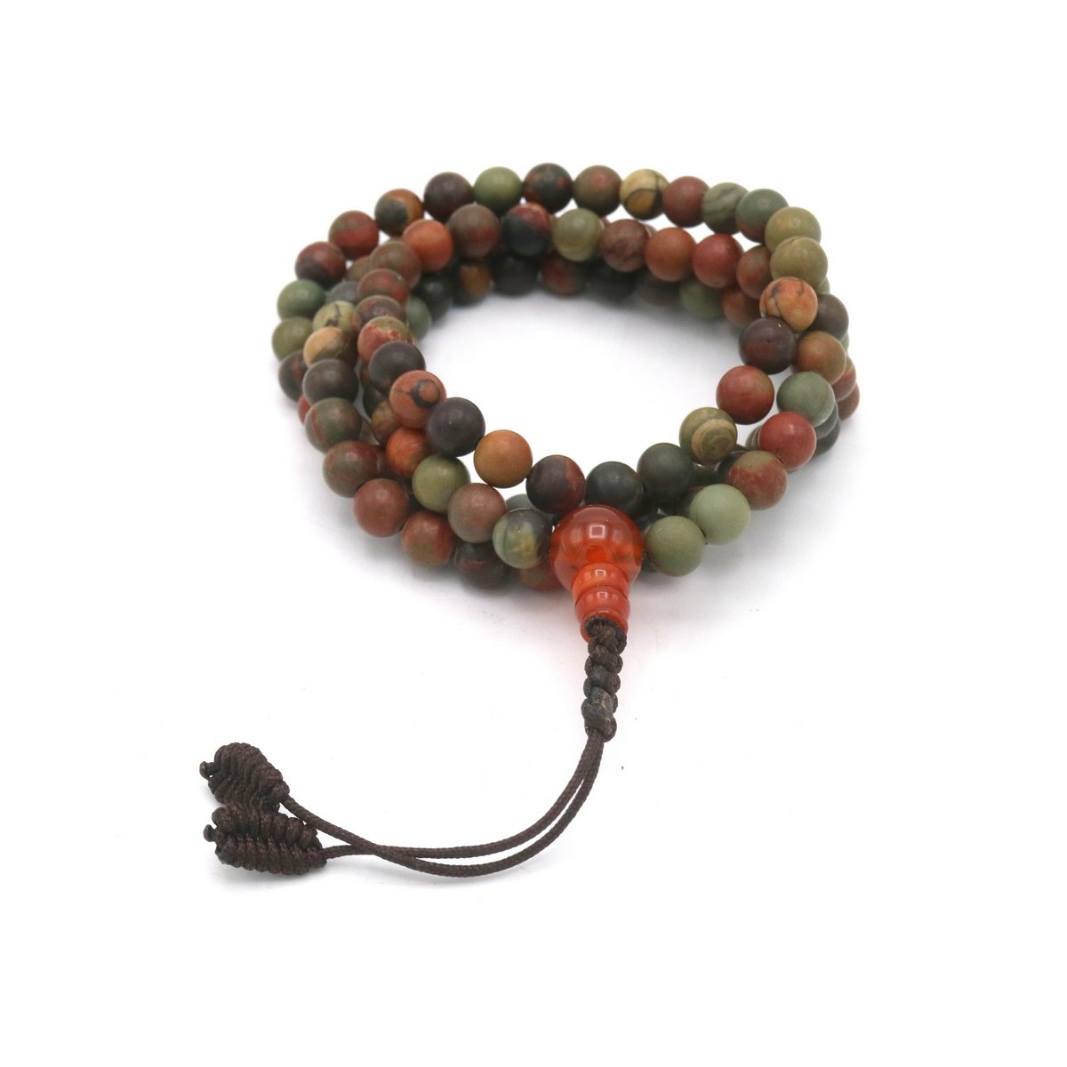 Acquista Mala 108 grani Riverstone con grano da 6 mm su Karmashop.i