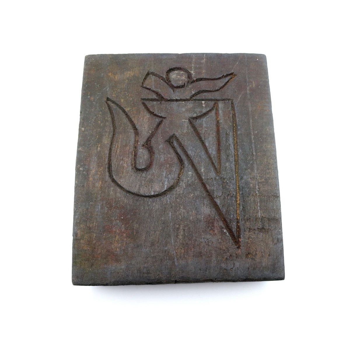 Bassorilievo di Manjushree in legno e terracotta su Karmashop.it