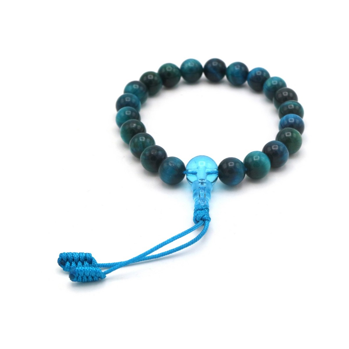 Mala da polso in Occhio di Tigre blu