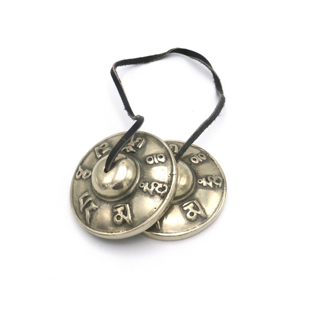 Cimbali decorati con mantra Ohm Mani Padme Hum