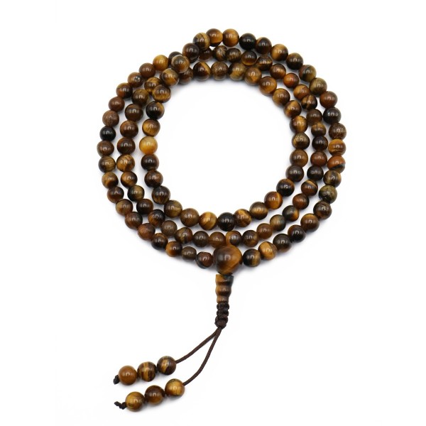 Mala 108 grani Occhio di Tigre con grano da 6 mm