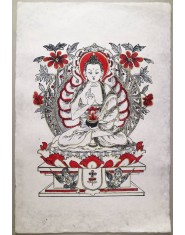 Stampa Buddha Amoghasiddhi su carta di riso