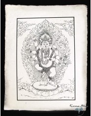 Stampa Ganesh su carta di riso