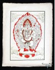 Poster piccolo Natural Ganesh in piedi rosso/oro/nero
