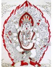 Poster piccolo Natural Ganesh in piedi rosso/oro/nero