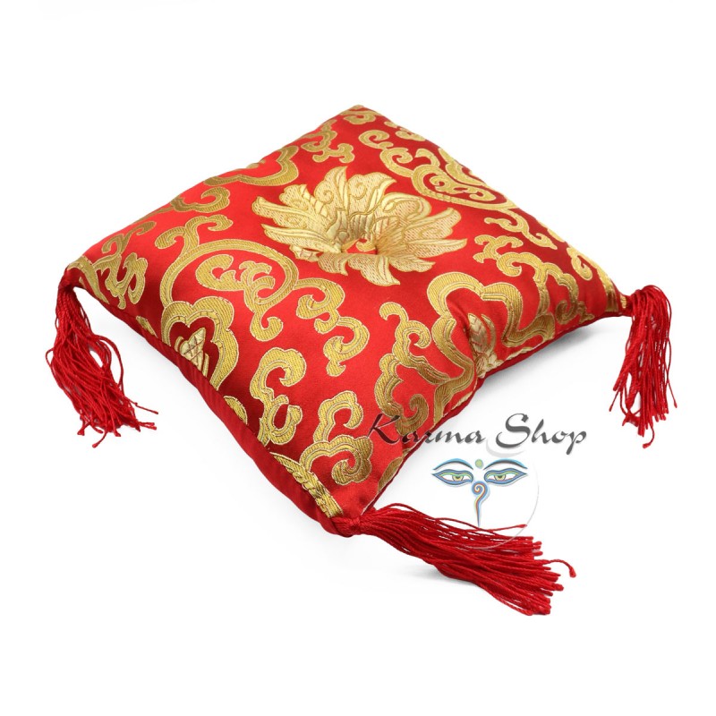 Cuscino per campana tibetana ad anello in Satin broccato da 14 cm 