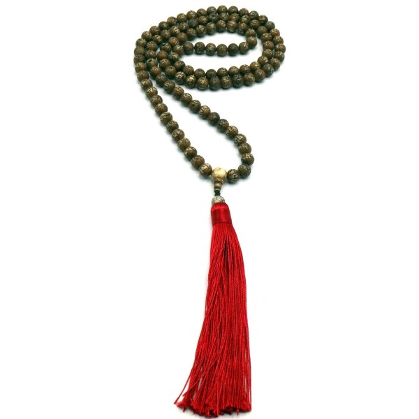 Mala 108 grani Conchiglia con nappa color bordeaux